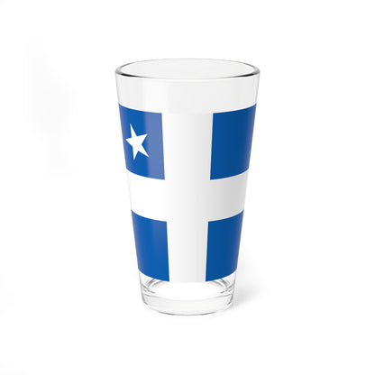 Greek Royal Navy Vice Admirals rank flag 1914 pattern (Greece) Pint Glass 16oz