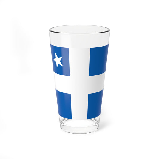 Greek Royal Navy Vice Admirals rank flag 1914 pattern (Greece) Pint Glass 16oz