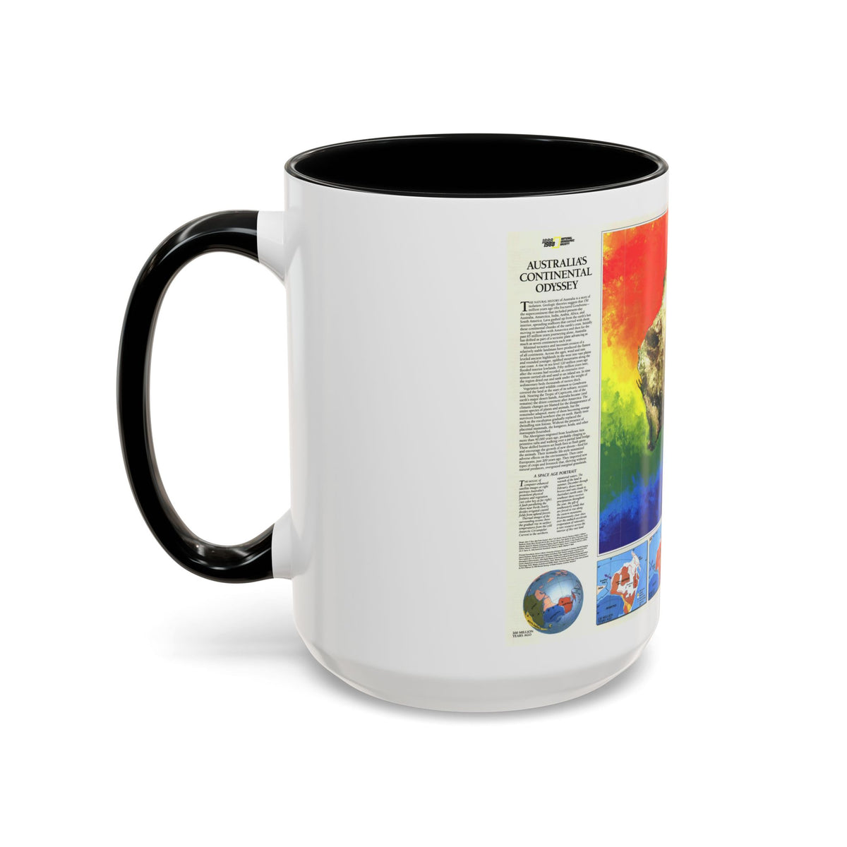 Australia's Continental Odyssey (1988) (Map) Accent Coffee Mug