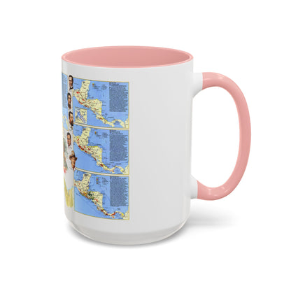 Central America Past and Present (1986) (Map) Accent Coffee Mug