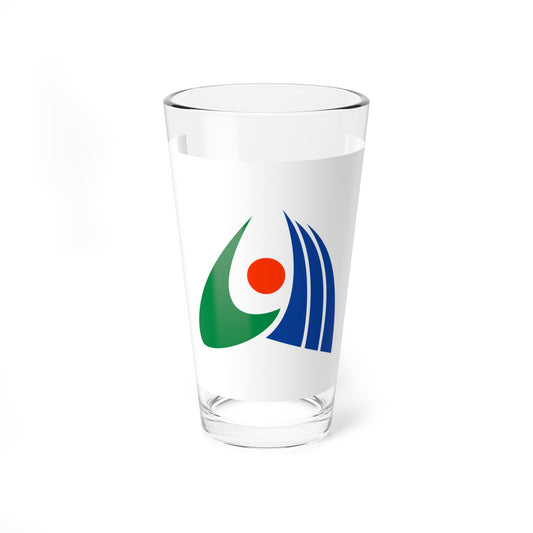 Flag of Mukawa Hokkaido (Japan) Pint Glass 16oz