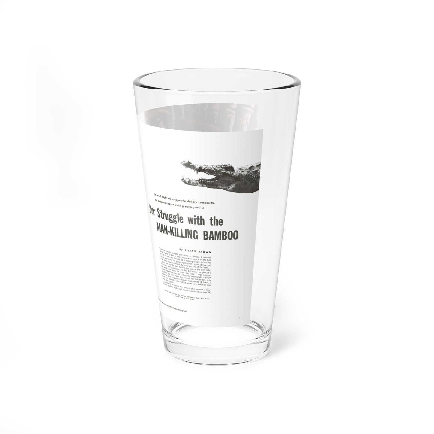 Our Struggle with the Man-Killing Bamboo, Fury, December 1957 (Magazine Illustration) Pint Glass 16oz