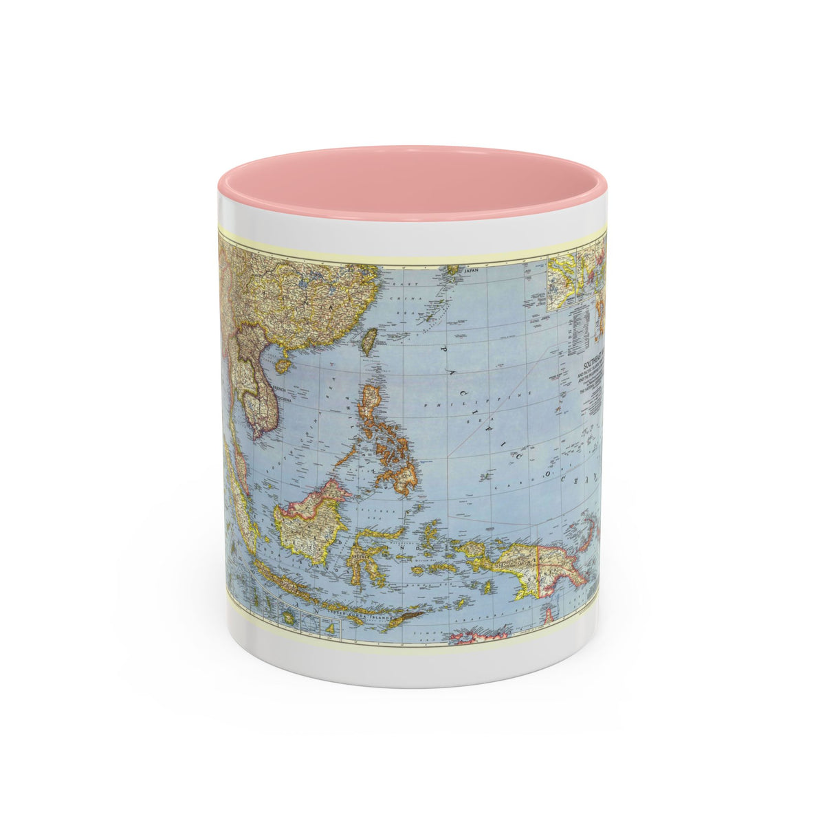 Pacific Islands - Southeast Asia (1944) (Map) Accent Coffee Mug
