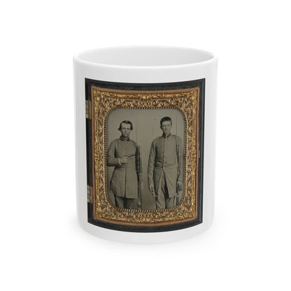 Two Unidentified Soldiers From Tennessee In Confederate Uniforms With Rifles And Pepperbox Pistol (U.S. Civil War) White Coffee Mug