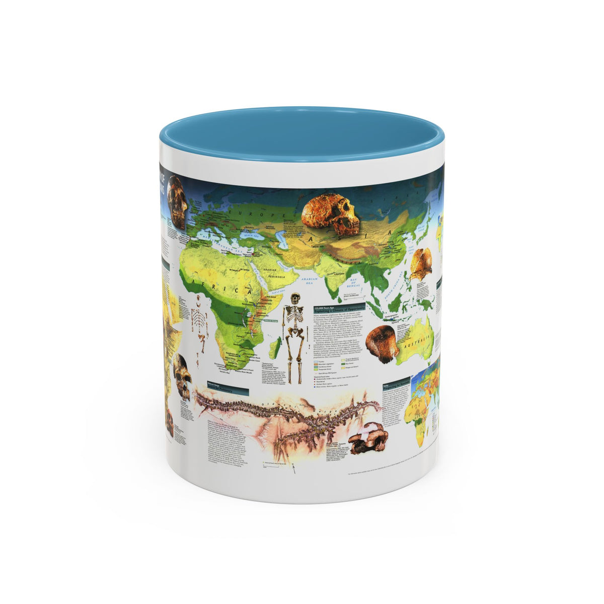 World Map - Dawn of Humans (1997) (Map) Accent Coffee Mug