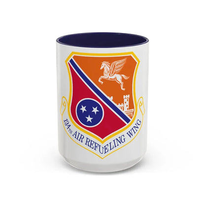 134th Air Refueling Wing (U.S. Air Force) Accent Coffee Mug 15oz Navy - Go Mug Yourself
