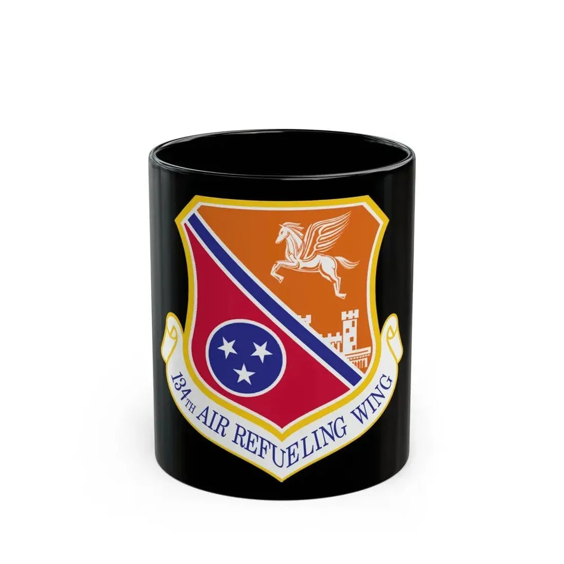 134th Air Refueling Wing (U.S. Air Force) Black Coffee Mug 11oz - Go Mug Yourself