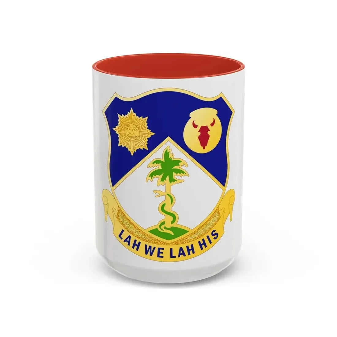 134th Cavalry Regiment (U.S. Army) Accent Coffee Mug 15oz Red - Go Mug Yourself