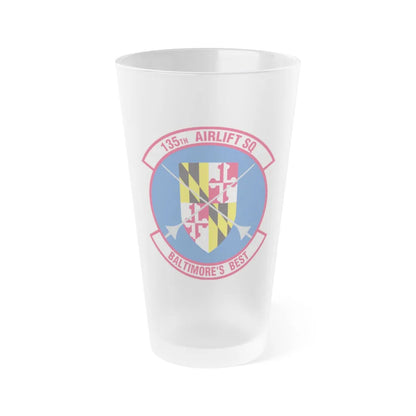 135 Airlift Squadron (U.S. Air Force) Frosted Pint Glass 16oz-16oz-Frosted-Go Mug Yourself