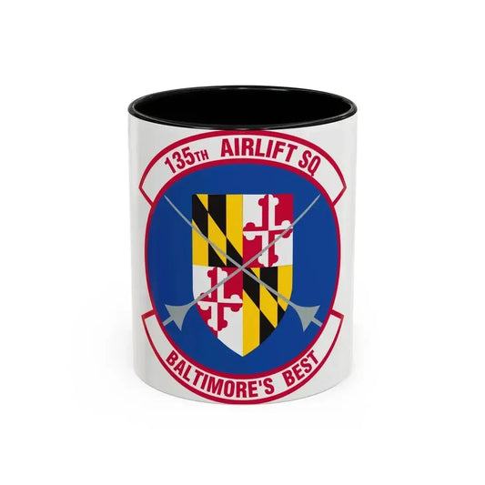 135 Airlift Squadron (U.S. Air Force) Accent Coffee Mug 11oz Black - Go Mug Yourself