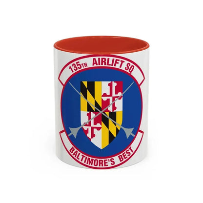 135 Airlift Squadron (U.S. Air Force) Accent Coffee Mug 11oz Red - Go Mug Yourself