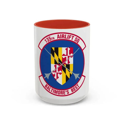 135 Airlift Squadron (U.S. Air Force) Accent Coffee Mug 15oz Red - Go Mug Yourself