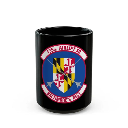 135 Airlift Squadron (U.S. Air Force) Black Coffee Mug 15oz - Go Mug Yourself