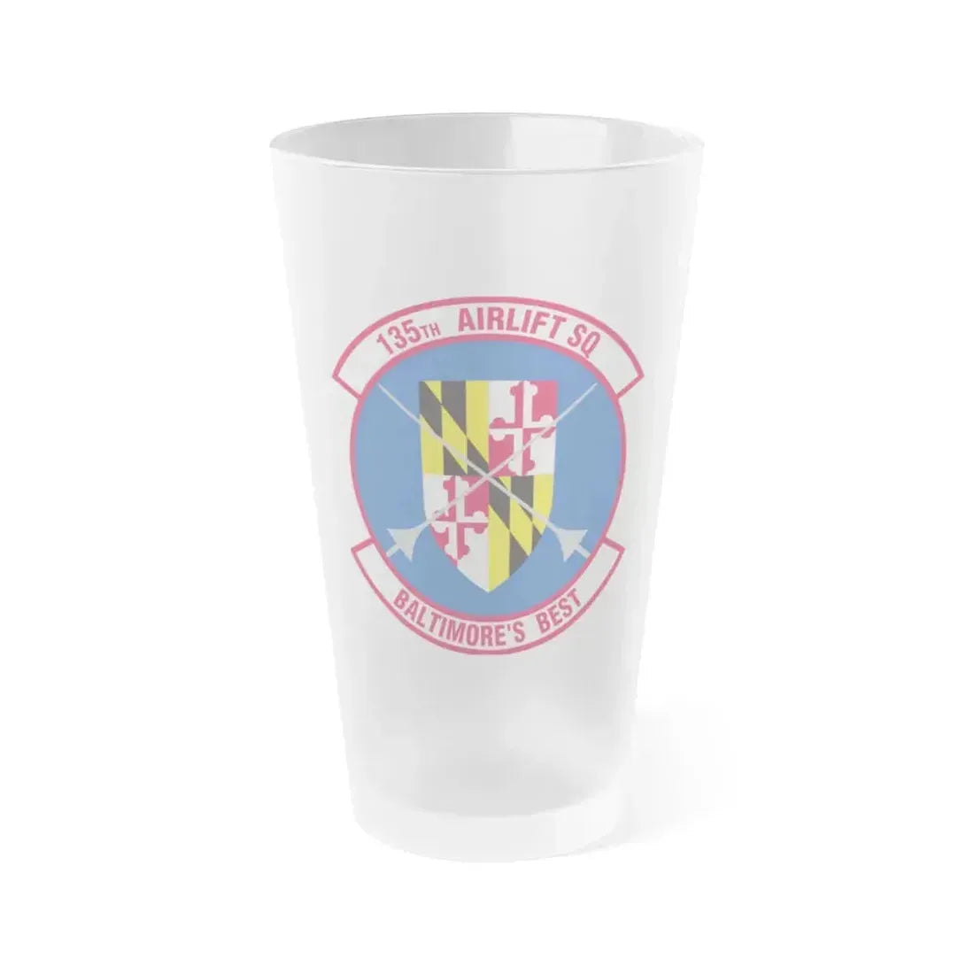 135 Airlift Squadron (U.S. Air Force) Frosted Pint Glass 16oz 16oz Frosted - Go Mug Yourself