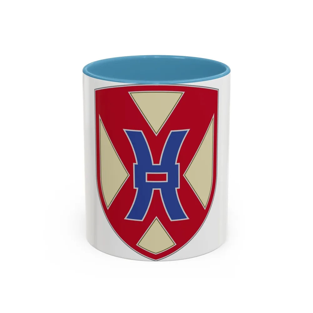 135 Sustainment Command (U.S. Army) Accent Coffee Mug-11oz-Light Blue-Go Mug Yourself