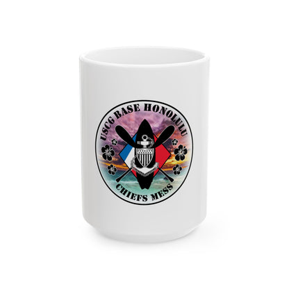 USCG Base Honolulu Chiefs Mess (U.S. Coast Guard) White Coffee Mug
