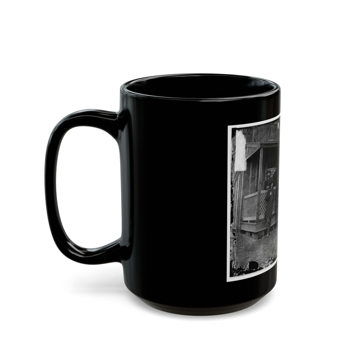 Aquia Creek, Virginia. Group Standing In Front Of Hospital (U.S. Civil War) Black Coffee Mug