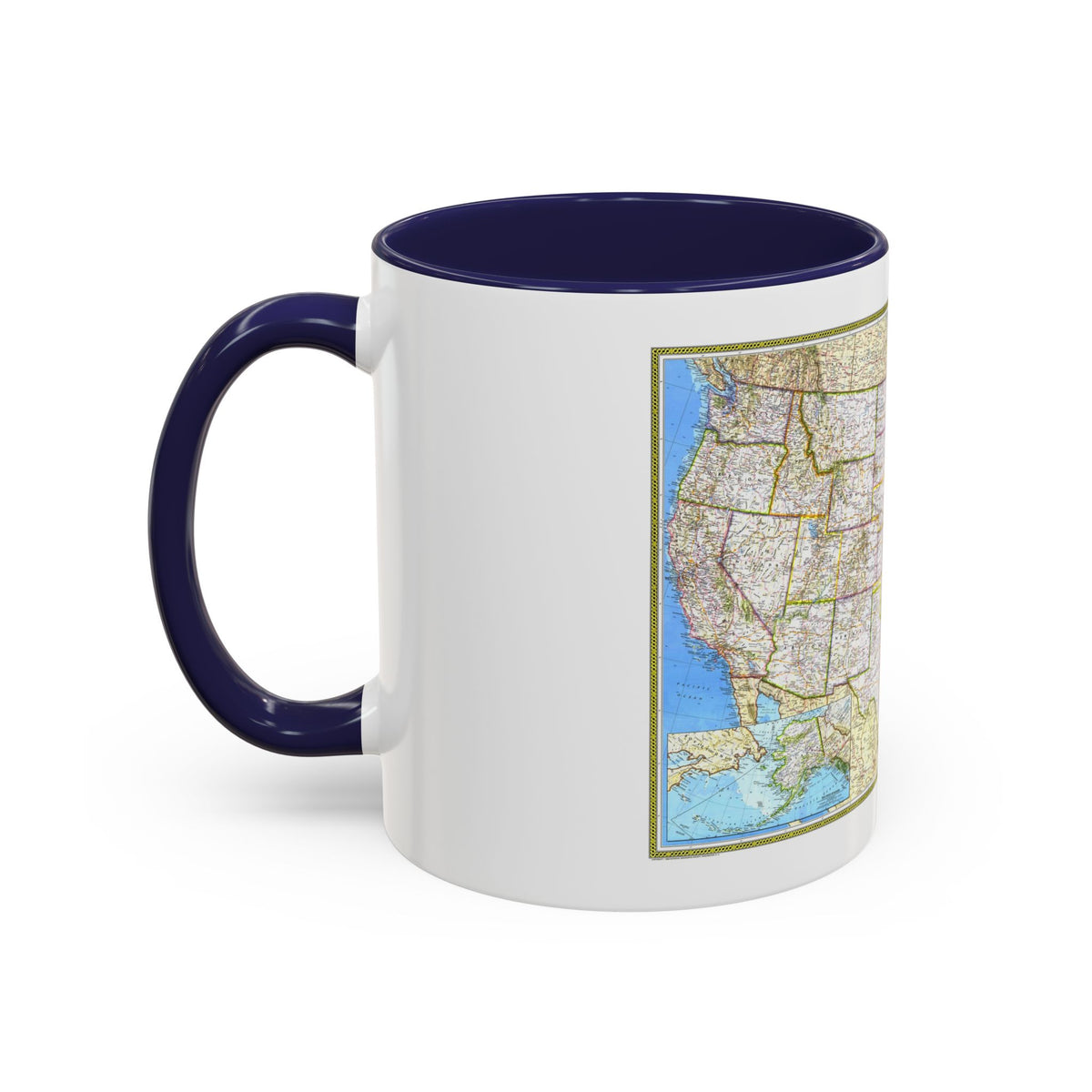 USA - The United States (1982) (Map) Accent Coffee Mug