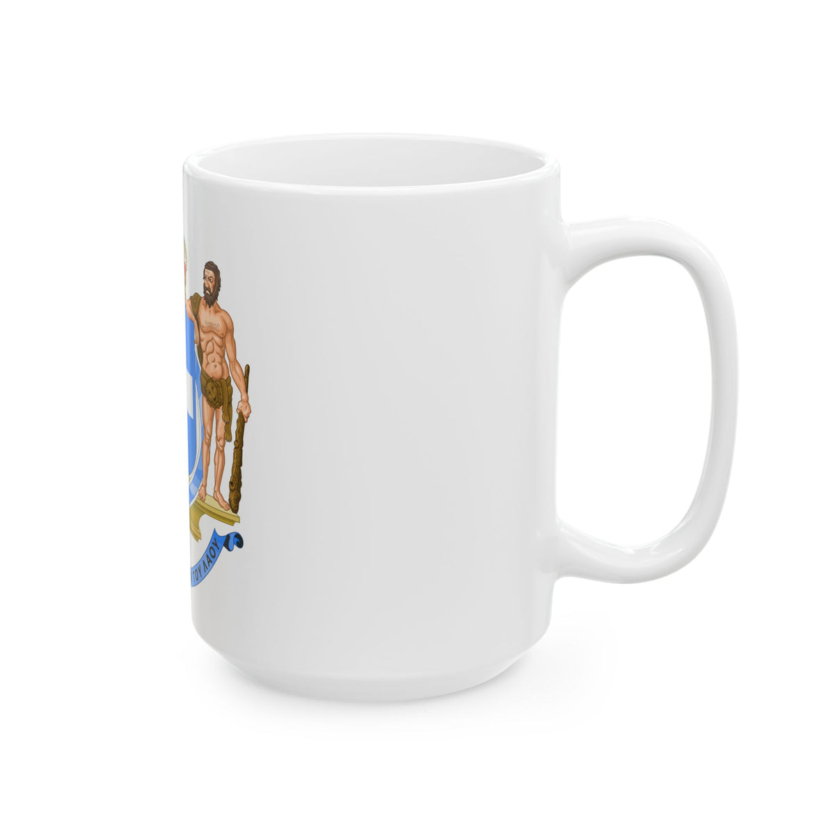 Coat of Arms of Greece (blue cross) - White Coffee Mug