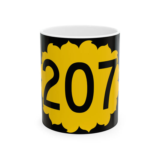 K-207 (Kansas) (Road Sign) White Coffee Mug