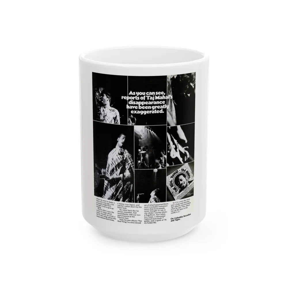 Taj Mahal 1971 (Music Poster) White Coffee Mug-15oz-Go Mug Yourself