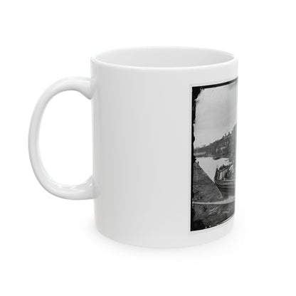Richmond, Va. Barges With African Americans On The Canal; Ruined Buildings Beyond (U.S. Civil War) White Coffee Mug