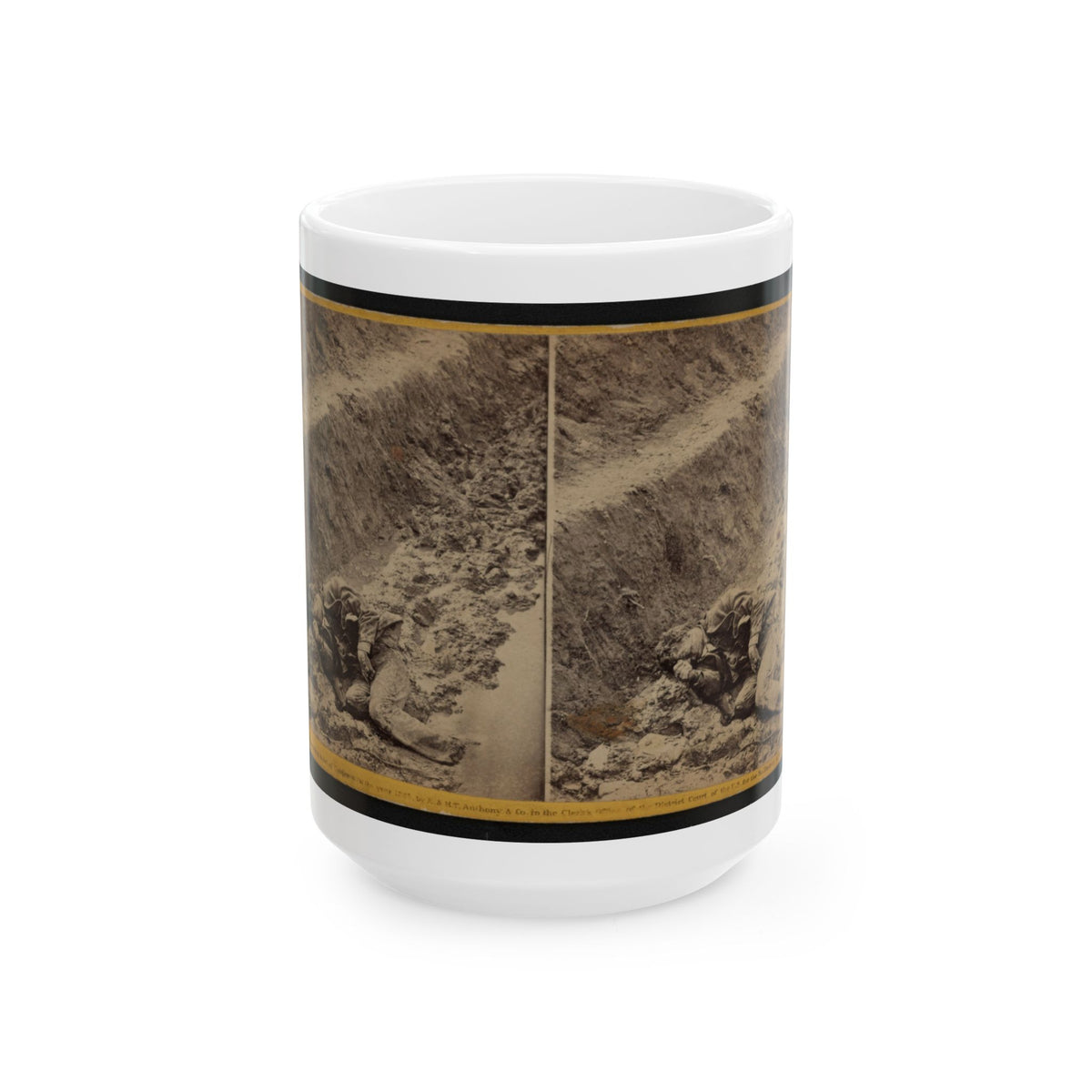 A Dead Rebel Soldier, As He Lay In The Trenches Of Fort Mahone, Called By The Soldiers,  Fort Damnation  ... (U.S. Civil War) White Coffee Mug