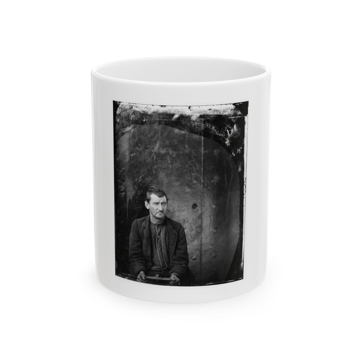 Washington Navy Yard, D.C. Edman Spangler, A  Conspirator,  Manacled (U.S. Civil War) White Coffee Mug