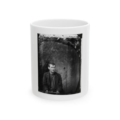 Washington Navy Yard, D.C. Edman Spangler, A  Conspirator,  Manacled (U.S. Civil War) White Coffee Mug