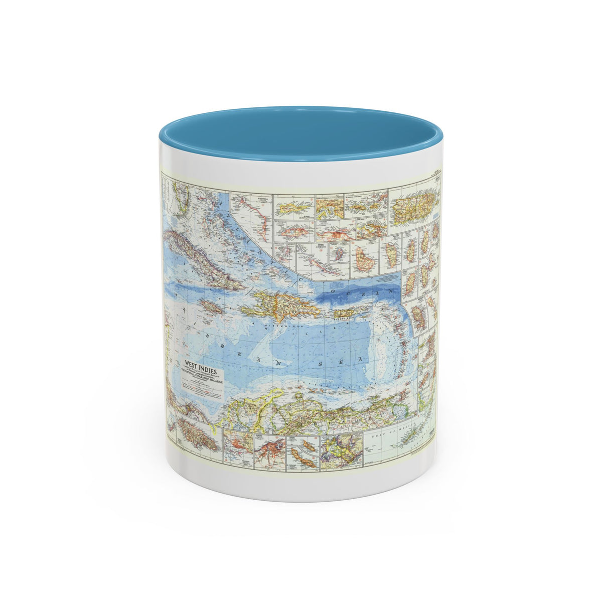 West Indies (1954) (Map) Accent Coffee Mug