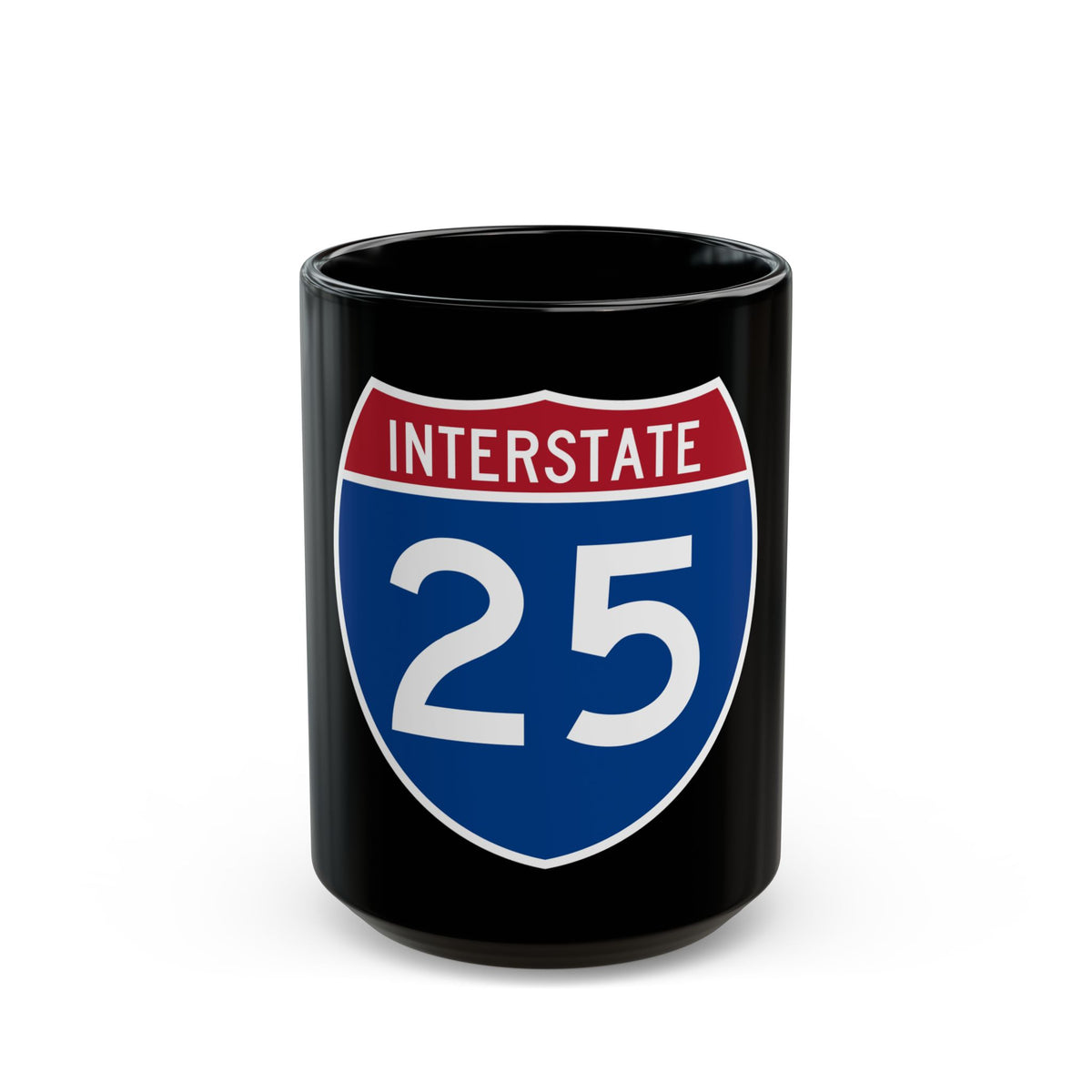 Interstate 25 (U.S. Highways) Black Coffee Mug