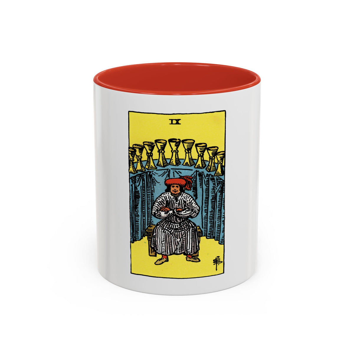 The 9 of Cups (Tarot Card) Accent Coffee Mug