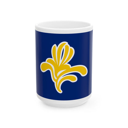 Flag of the Brussels Capital Region Belgium - White Coffee Mug-15oz-Go Mug Yourself