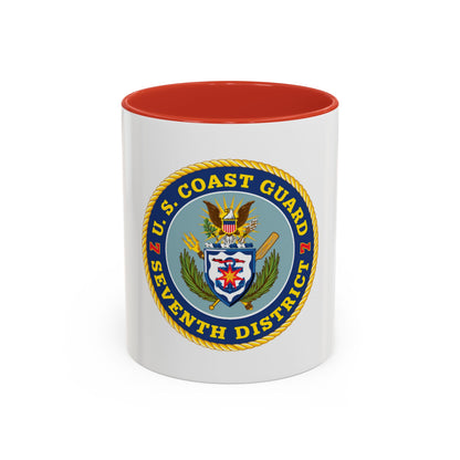 USCG Seventh District (U.S. Coast Guard) Accent Coffee Mug