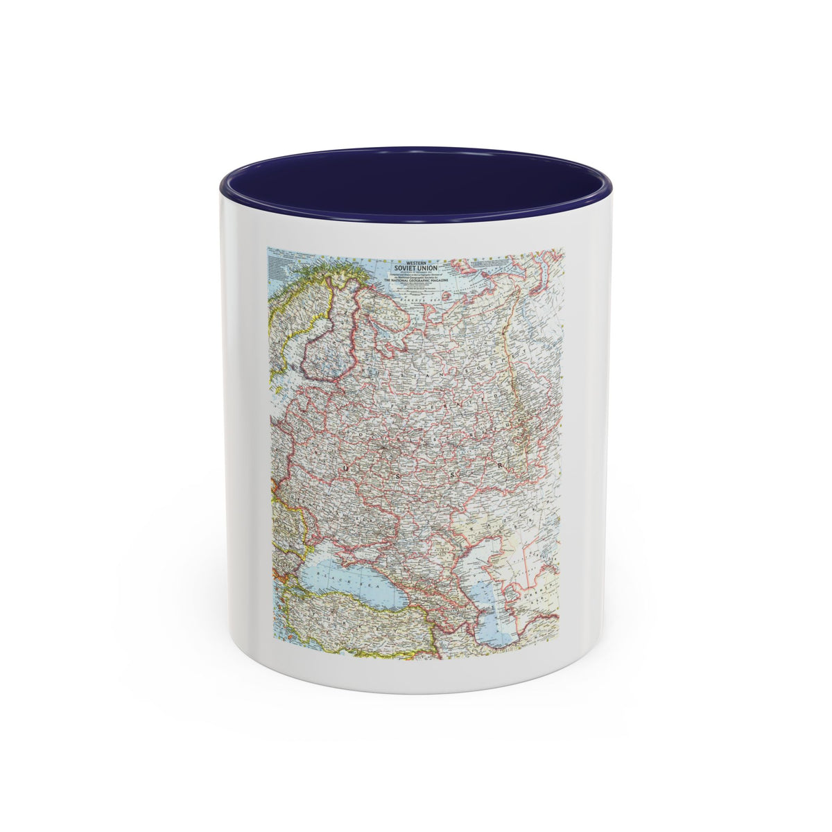Russia - Western Soviet Union (1959) (Map) Accent Coffee Mug
