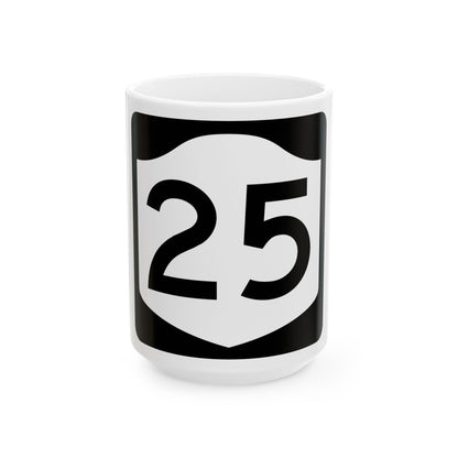 NY-25 (New York) (Road Sign) White Coffee Mug