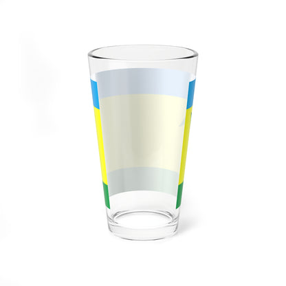 Flag of Rokytne raion in Rivne oblast (Ukraine) Pint Glass 16oz