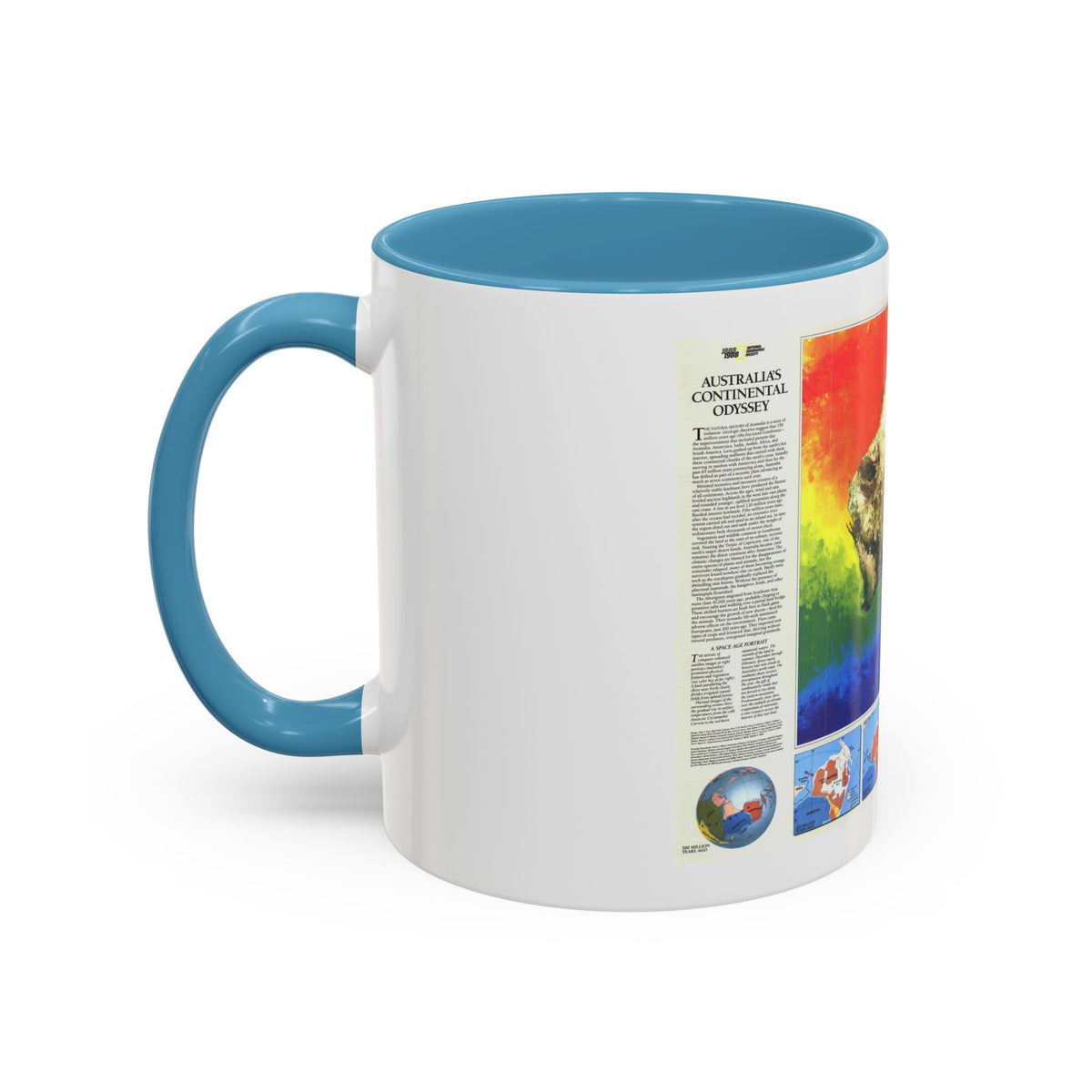 Australia's Continental Odyssey (1988) (Map) Accent Coffee Mug