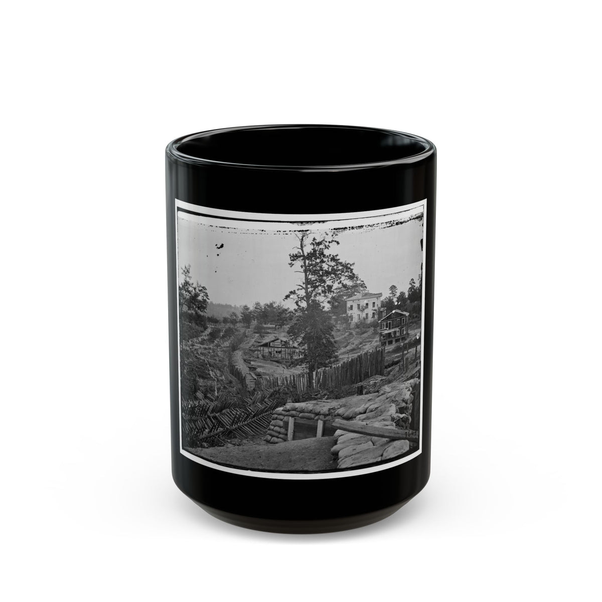 Atlanta, Ga. Confederate Palisades And Chevaux-De-Frise Near Potter House (U.S. Civil War) Black Coffee Mug
