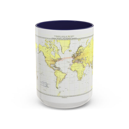 Submarine Cables of the World (1896) (Map) Accent Coffee Mug