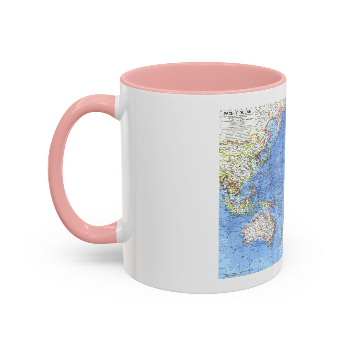Pacific Ocean (1969) (Map) Accent Coffee Mug