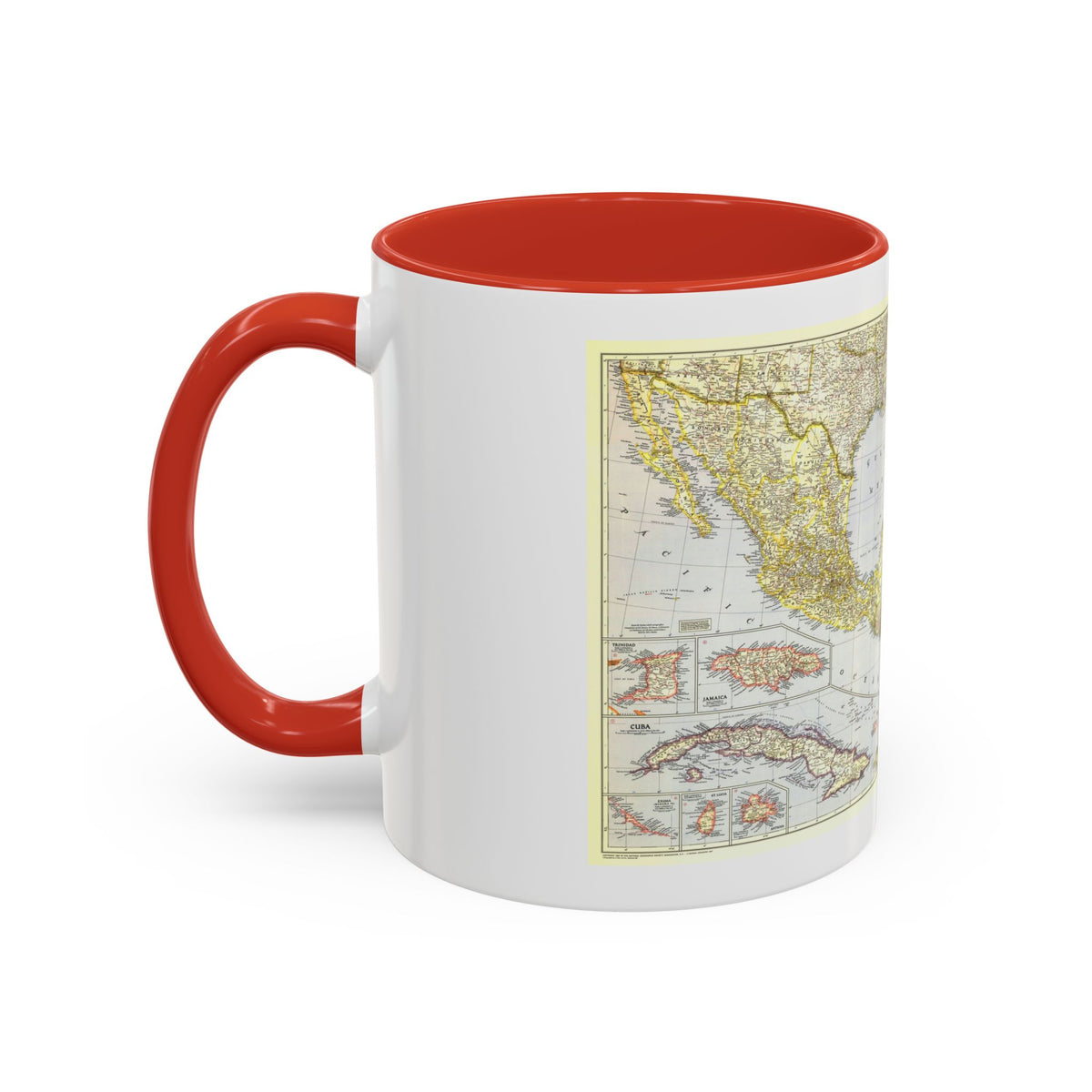 Central America - The Caribbean (1947) (Map) Accent Coffee Mug