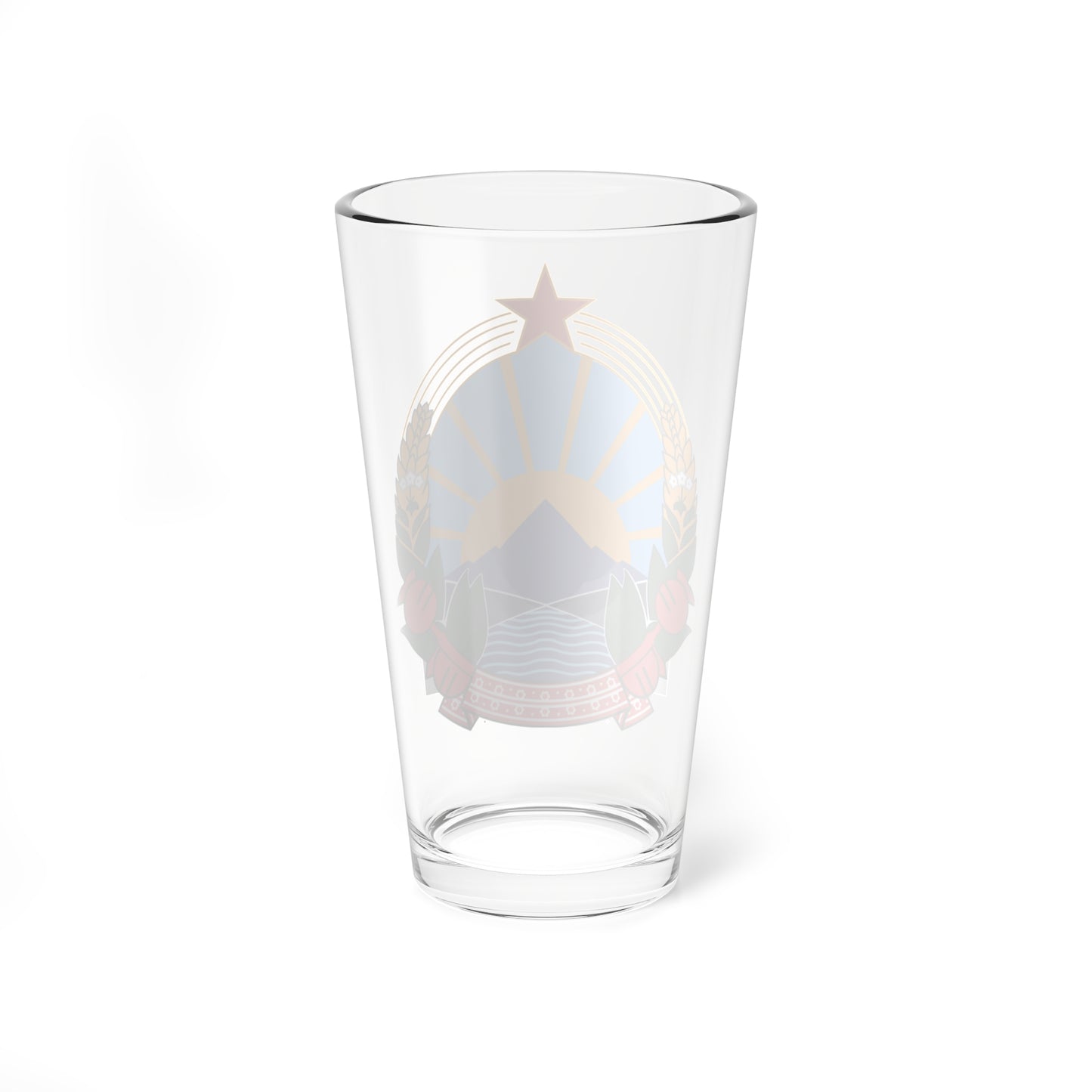 Emblem of Macedonia 1946-2009 (Yugoslavia) (Coat of Arms) Pint Glass 16oz