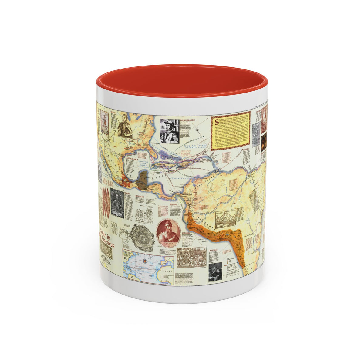 Americas - Spain in the (1992) (Map) Accent Coffee Mug
