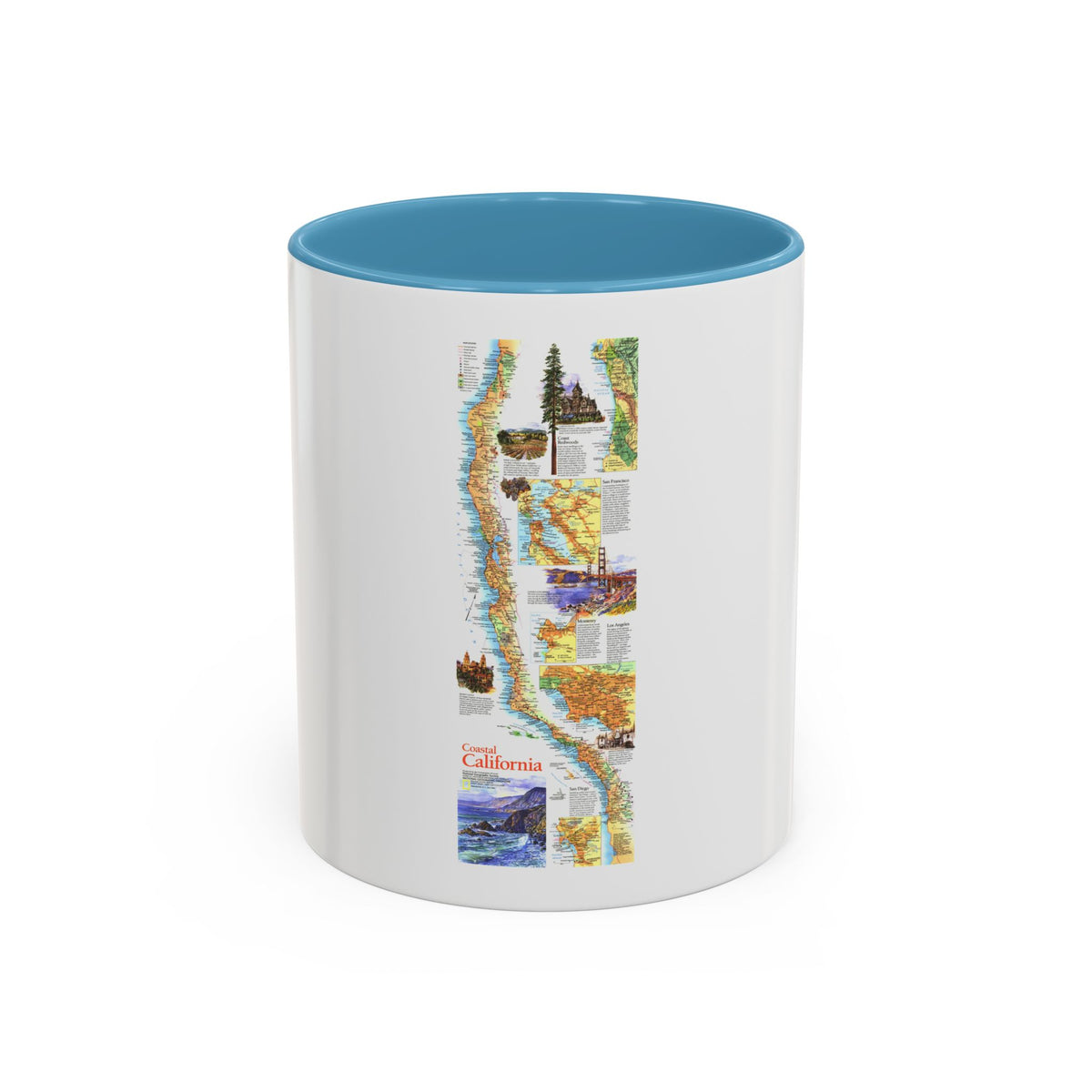USA - Coastal California (1993) (Map) Accent Coffee Mug