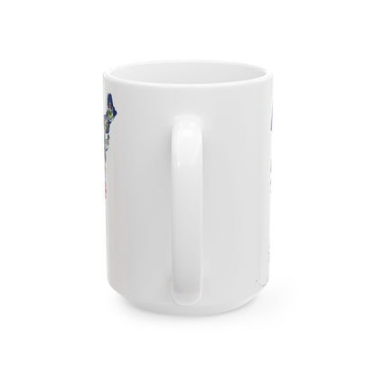 Flag-map of the 50 states of the United States (United States) White Coffee Mug