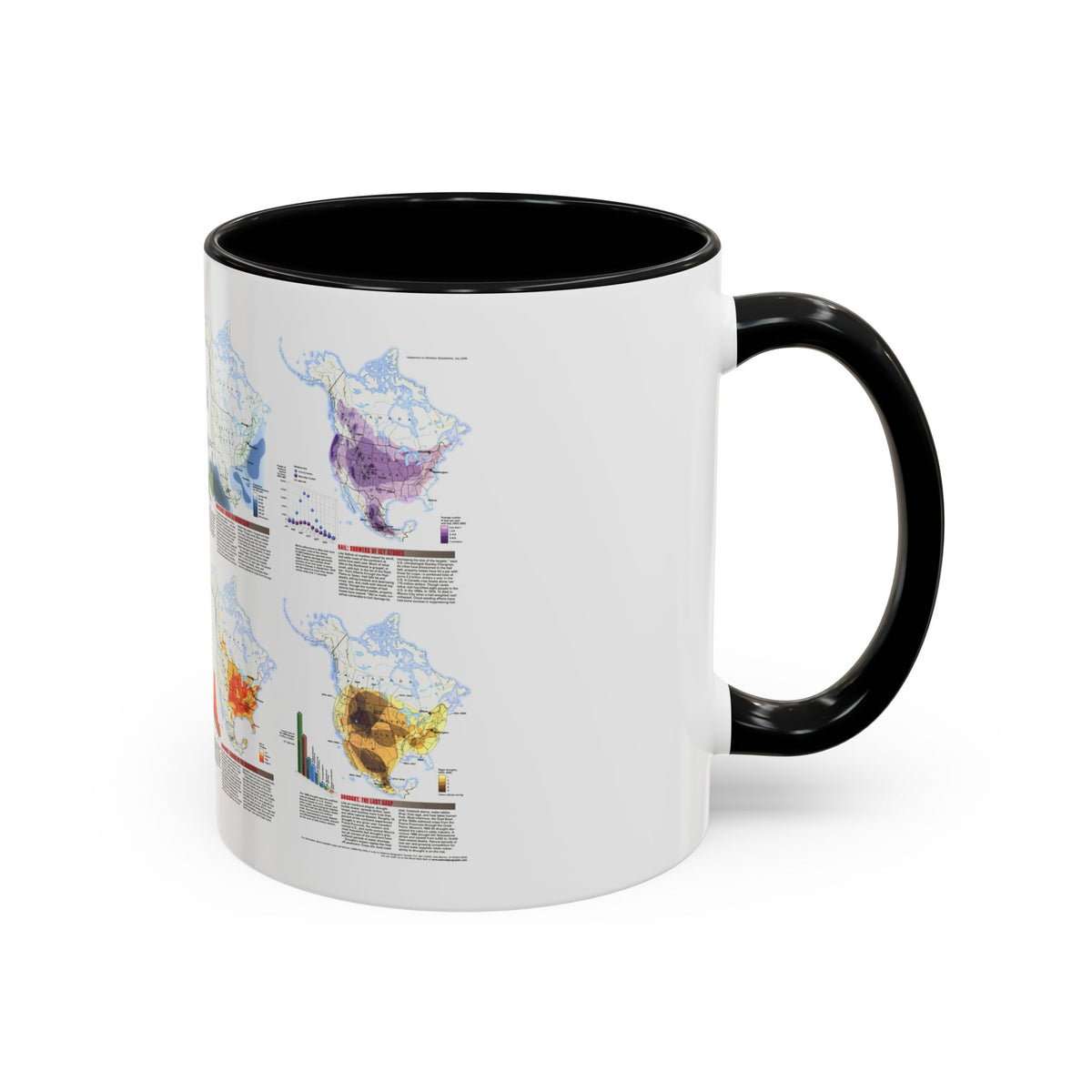North America - Natural Hazards (1998) (Map) Accent Coffee Mug