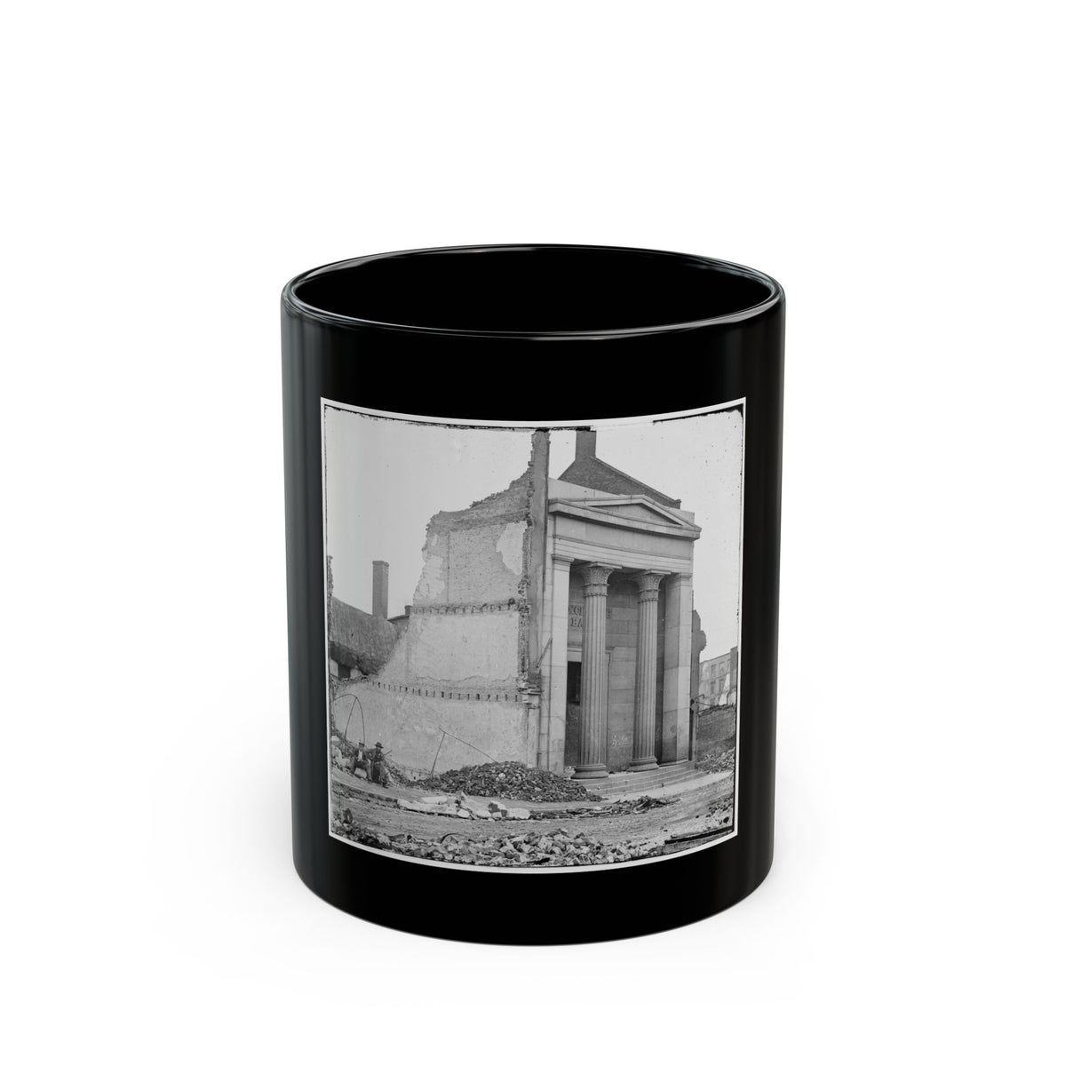Richmond, Va. Ruins Of The Exchange Bank (Main Street) With The Facade Nearly Intact (U.S. Civil War) Black Coffee Mug