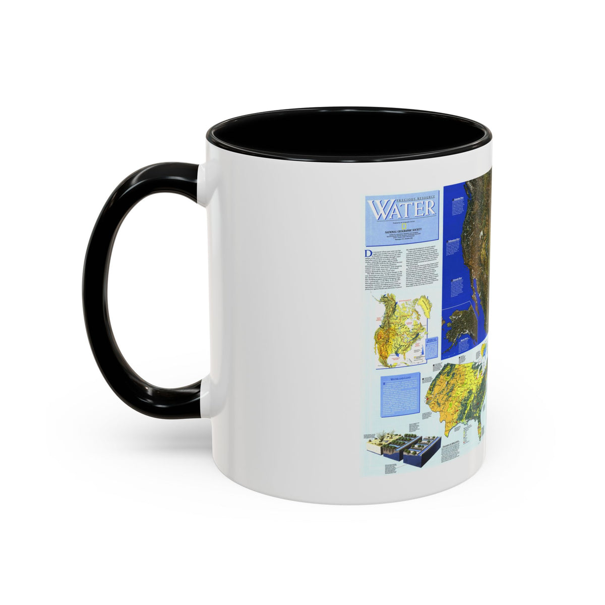 North America - Water- Precious Resource (1993) (Map) Accent Coffee Mug