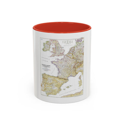 Europe, Western (1950) (Map) Accent Coffee Mug